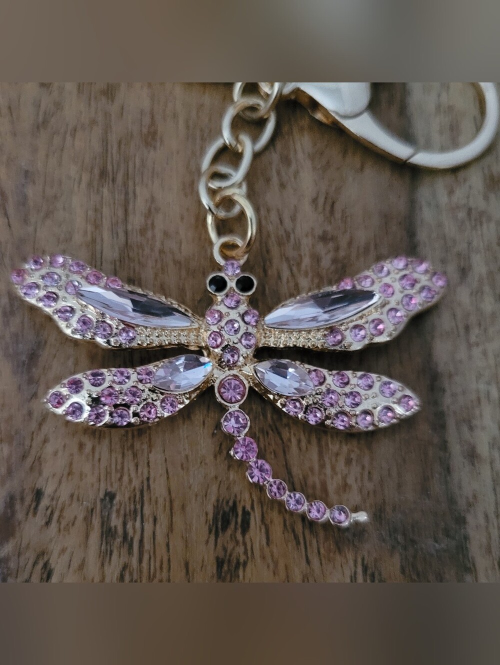 2/$20 Pink Dragonfly Crystal Rhinestone Keychain Bag Charm